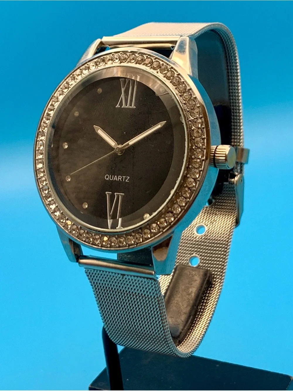 Men’s Fashion Quartz Wristwatch Crystal Bezel/Indices Mesh Band Working